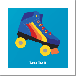 Rollerskate with text Posters and Art